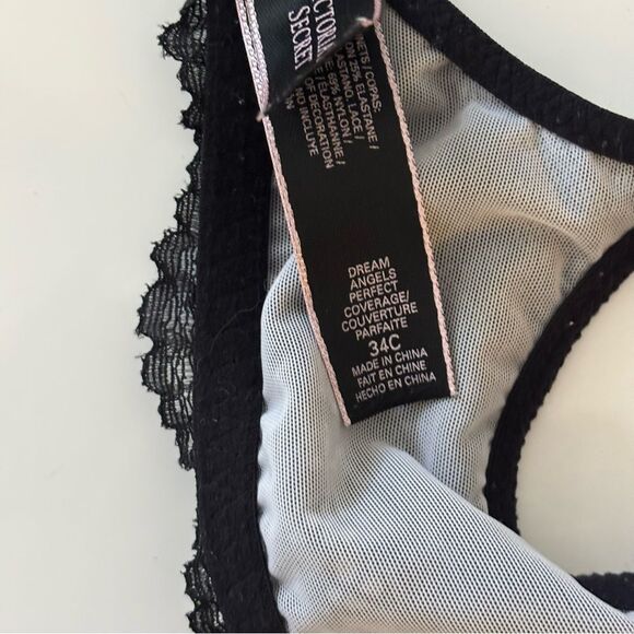 Victoria’s Secret Dream Angel Perfect Coverage Bra in Black and Cream - Picture 3 of 3